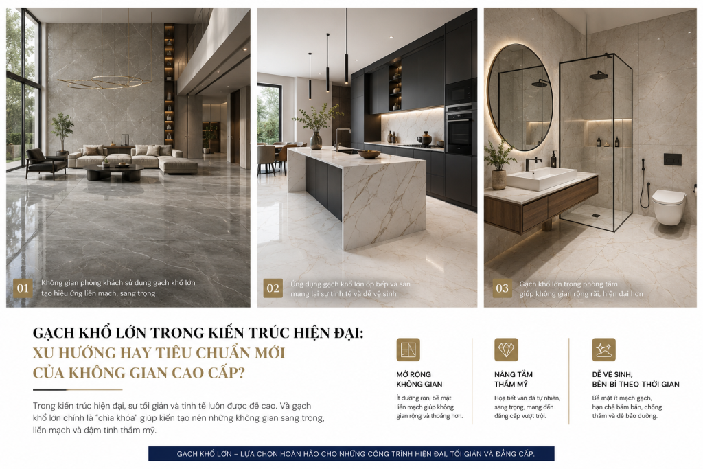 gạch khổ lớn kiến trúc hiện đại